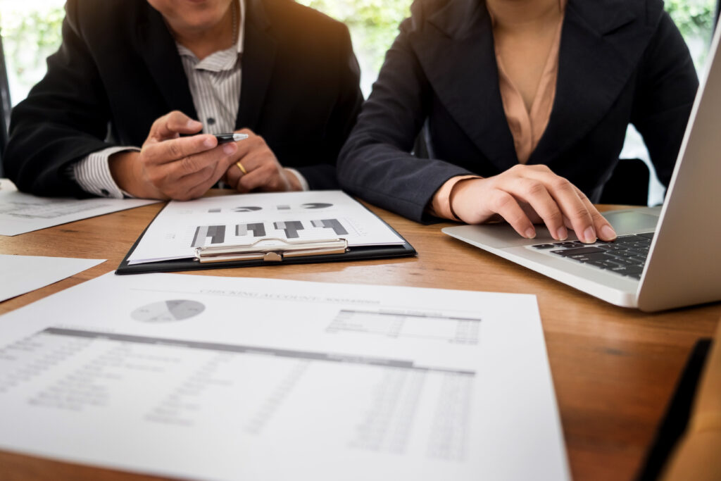 Administrator business man financial inspector and secretary mak